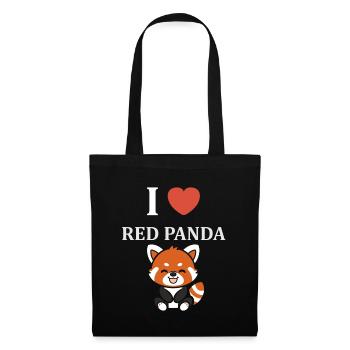 Panda roux - Sac en tissu - noir - Devant