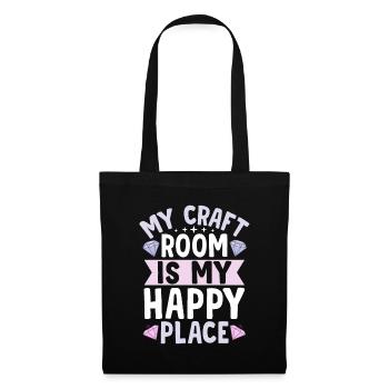 My craft room is my happy place - Diamond Painting - Tote Bag - black - Front