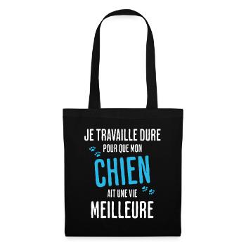 Humour Chien Vie Meilleure - Sac en tissu - noir - Devant