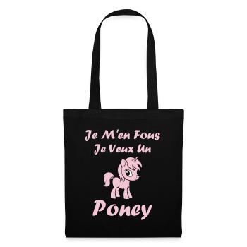 Humour poney - Sac en tissu - noir - Devant