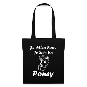 Humour poney - Sac en tissu - noir - Devant