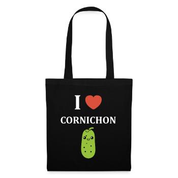 cornichon - Sac en tissu - noir - Devant