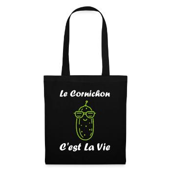 Humour cornichon - Sac en tissu - noir - Devant