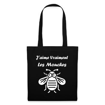 Insecte Citation humour mouche - Sac en tissu - noir - Devant
