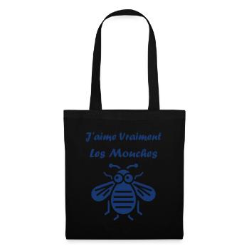 Insecte Citation humour mouche - Sac en tissu - noir - Devant
