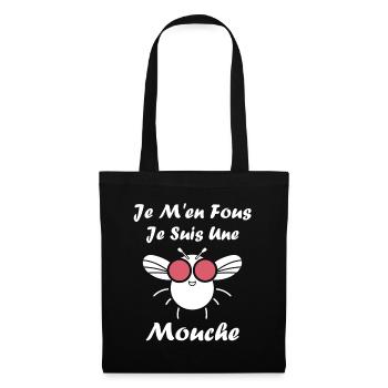 Insecte Citation humour mouche - Sac en tissu - noir - Devant