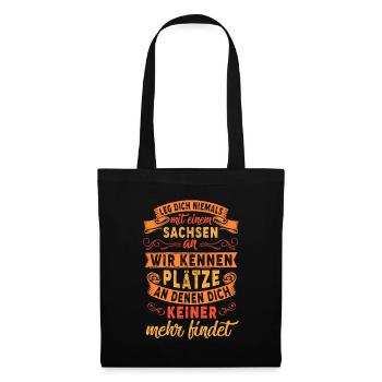 Saxe - Allemagne de l’Est Dicton - Sac en tissu - noir - Devant