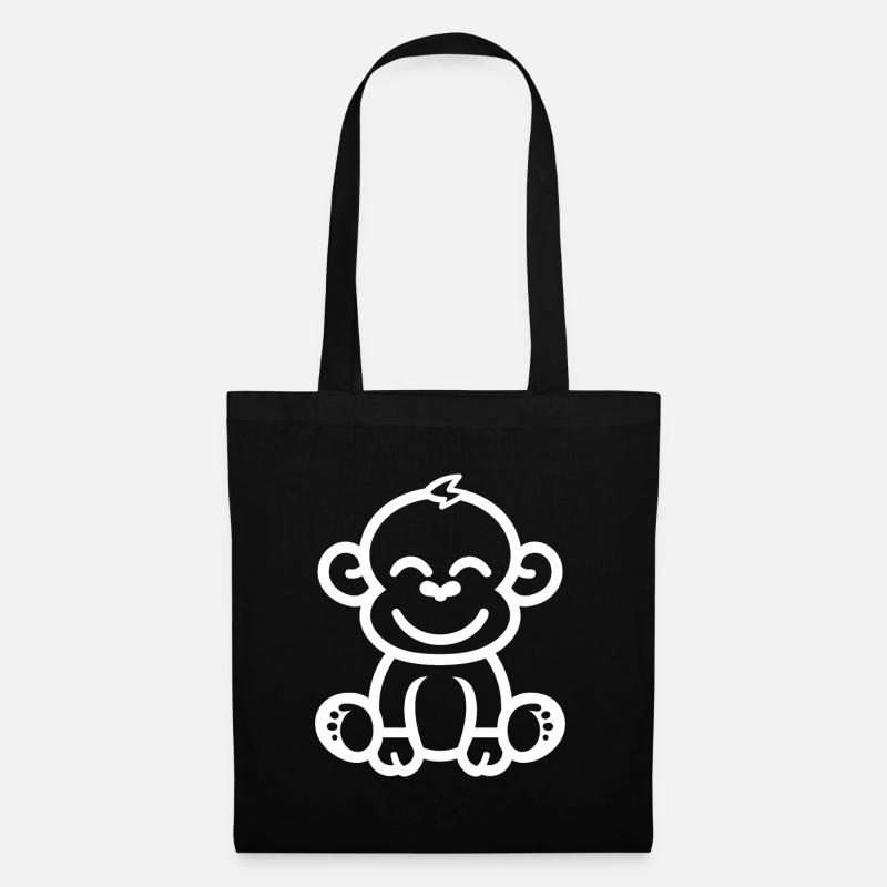 Pavian-Affe - Stoffbeutel - Schwarz