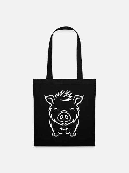 Wildschwein - Stoffbeutel - Schwarz