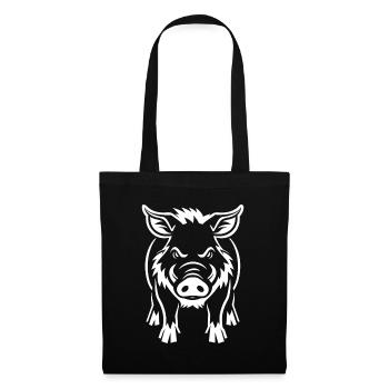 Sanglier - Sac en tissu - noir - Devant