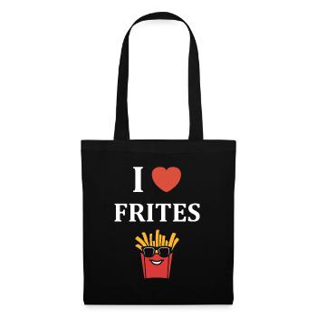 Pommes frites - Stoffbeutel - Schwarz - Vorne