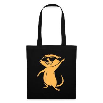 suricate - Sac en tissu - noir - Devant