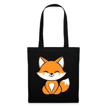 Fuchs - Stoffbeutel - Schwarz - Vorne