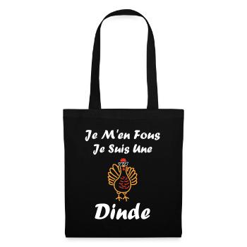 Dinde - Sac en tissu - noir - Devant