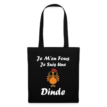 Dinde - Sac en tissu - noir - Devant