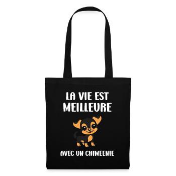 Chiweenie - Sac en tissu - noir - Devant