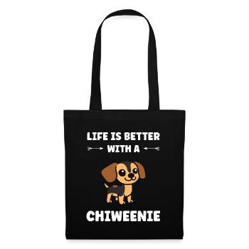 Chiweenie - Sac en tissu - noir - Devant