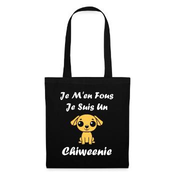 Chiweenie - Sac en tissu - noir - Devant
