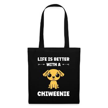 Chiweenie - Sac en tissu - noir - Devant