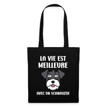 Schnauzer - Stoffbeutel - Schwarz - Vorne