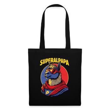 Vatertag Lustiges Alpaka Superheld Superalpapa - Stoffbeutel - Schwarz - Vorne