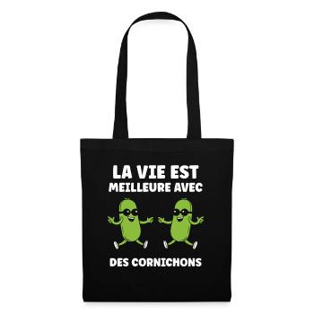 Humour Cornichon - Sac en tissu - noir - Devant