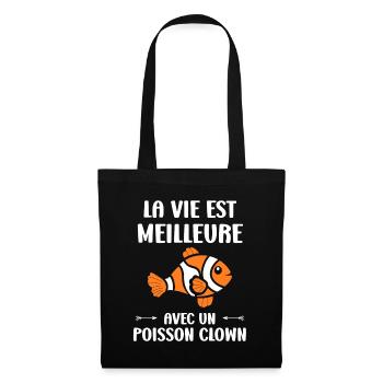 Humour Poisson rouge - Sac en tissu - noir - Devant