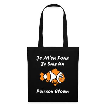 Humour Poisson rouge - Sac en tissu - noir - Devant