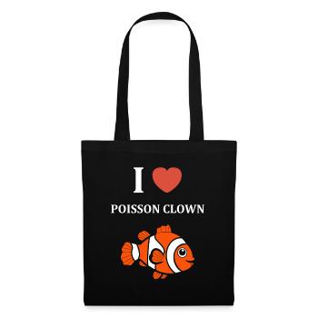 Humour Poisson rouge - Sac en tissu - noir - Devant