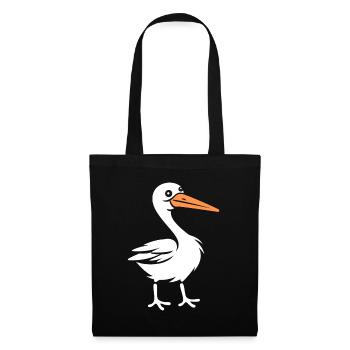 cigogne - Sac en tissu - noir - Devant