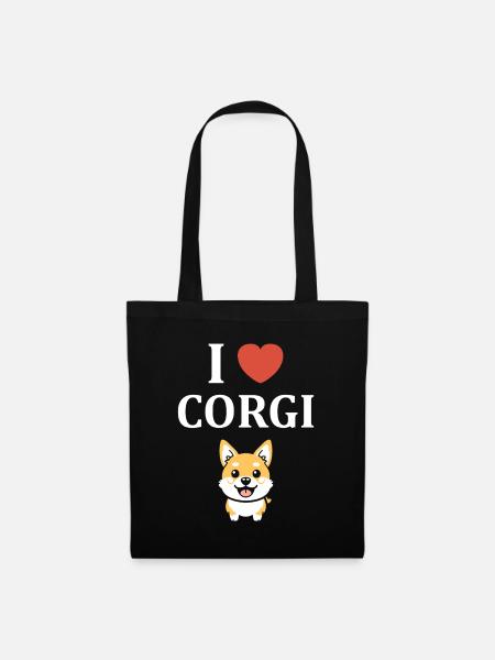 Corgi - Stoffbeutel - Schwarz