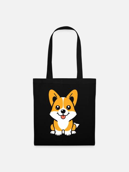 Corgi - Stoffbeutel - Schwarz