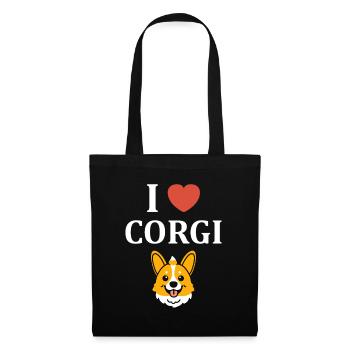 Corgi - Stoffbeutel - Schwarz - Vorne