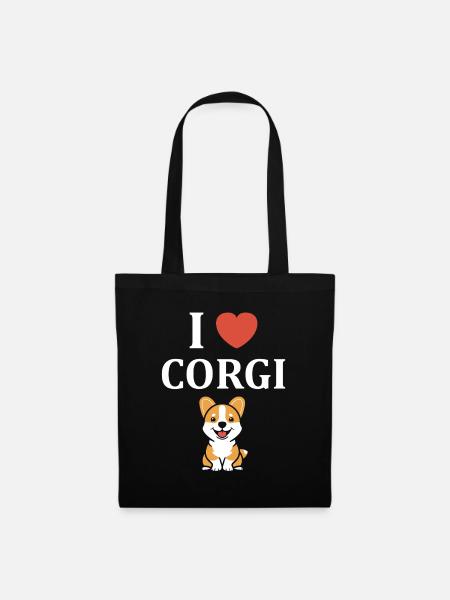 Corgi - Stoffbeutel - Schwarz