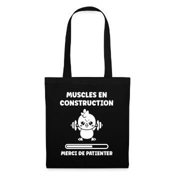 Humour musculation - Sac en tissu - noir - Devant