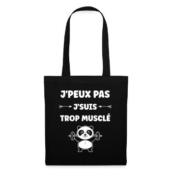 Humour musculation - Sac en tissu - noir - Devant