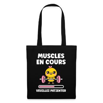 Animaux Humour musculation - Sac en tissu - noir - Devant