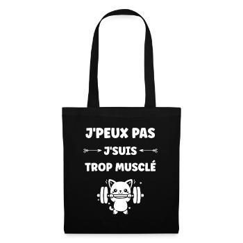 Animaux Humour musculation - Sac en tissu - noir - Devant