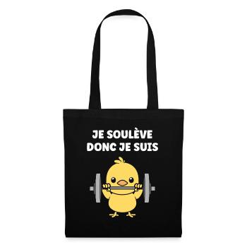 Animaux Humour musculation - Sac en tissu - noir - Devant