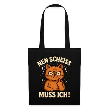 Nen Scheiss Muss Ich Katze Kollegin - Stoffbeutel - Schwarz - Vorne