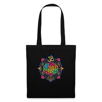 Goa Merch - Soirée Psytrance - Goa Mandala - Sac en tissu - noir - Devant