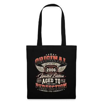 Jahrgang 2006 Vintage Retro Geburtstag Geschenk - Stoffbeutel - Schwarz - Vorne