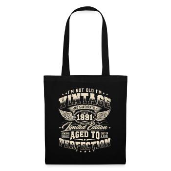 1991 Vintage Vintage Rétro Cadeau d’anniversaire - Sac en tissu - noir - Devant