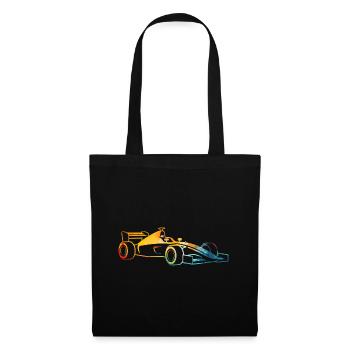 Voiture de course - Sac en tissu - noir - Devant
