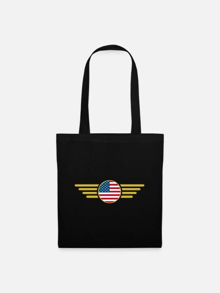 ich liebe USA, Eleganz Stil Design T-Shirt - Stoffbeutel - Schwarz