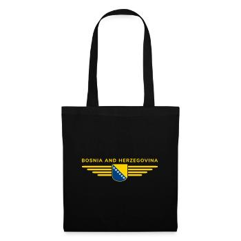 Bosnien & Herzegowina T-Shirt - Stoffbeutel - Schwarz - Vorne