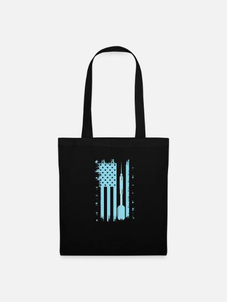 AMERICAN FLAG DART MOTIF SHIRT IDEA - Tote Bag - black