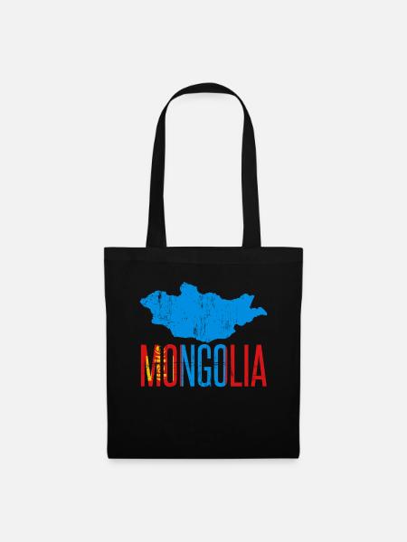 Mongolei - Stoffbeutel - Schwarz
