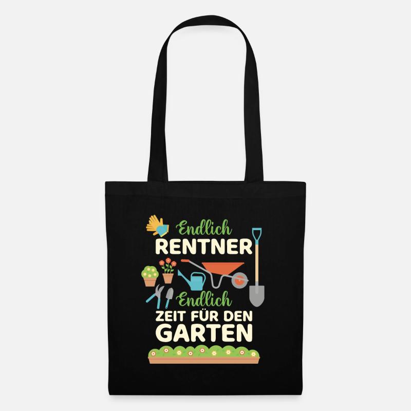 Rentner Garten Geschenk - Stoffbeutel - Schwarz
