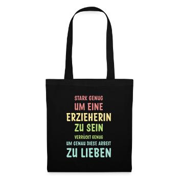 Erzieherin Tagesmutter Pädagogin Geschenk - Stoffbeutel - Schwarz - Vorne